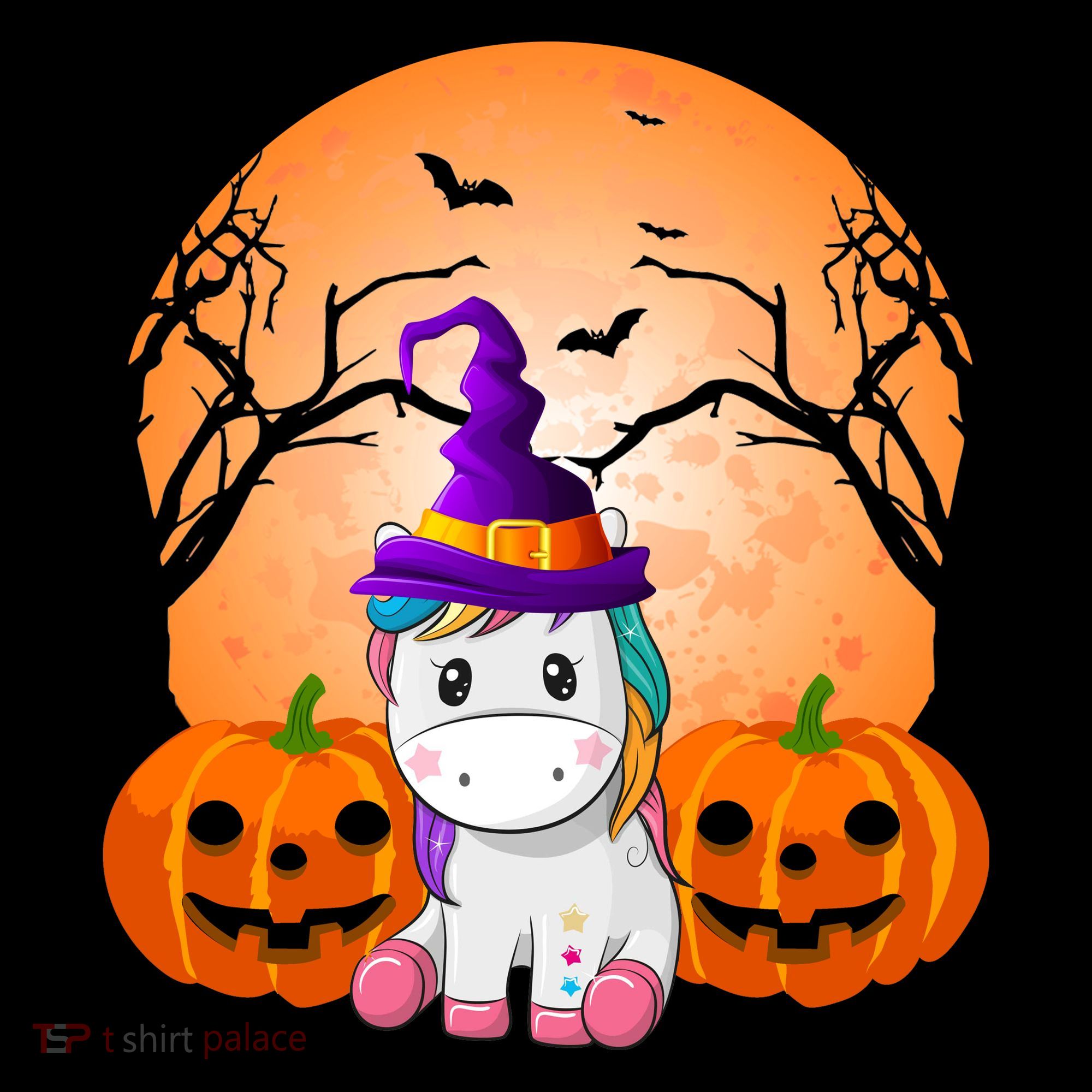 Cute Unicorn Witch Jack O Lantern Halloween Kids Sweatshirt