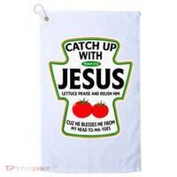 Catch Up With Jesus Golf Towel thumb 0