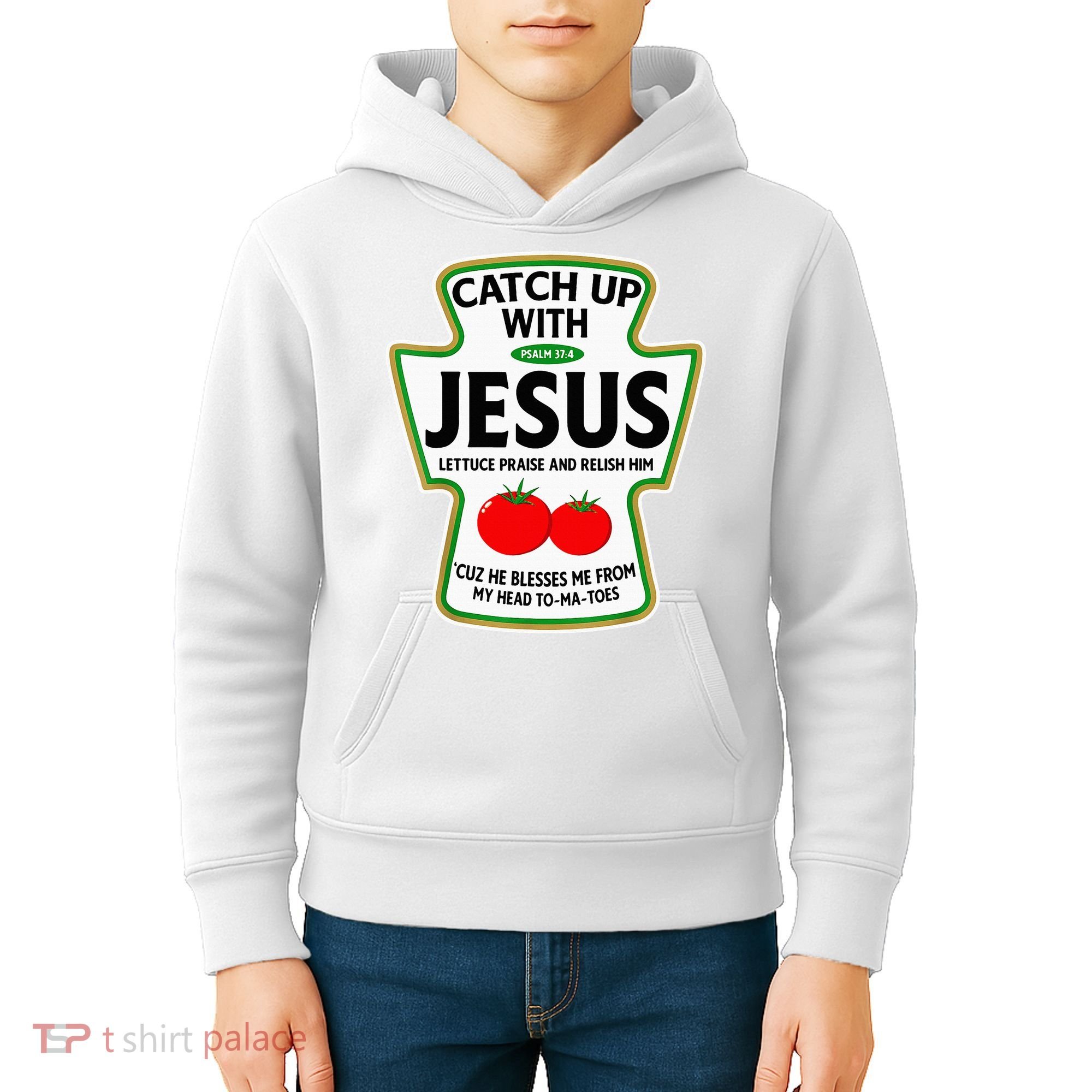 Catch Up With Jesus Kids Hoodie