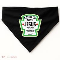 Catch Up With Jesus Funny Christian Faith USA-Made Doggie Bandana thumb 0