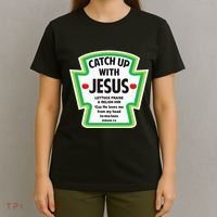 Catch Up With Jesus Funny Christian Faith T-Shirt thumb 4