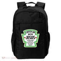 Catch Up With Jesus Funny Christian Faith Backpack thumb 0