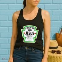 Catch Up With Jesus Funny Christian Faith Women's Tank Top thumb 2