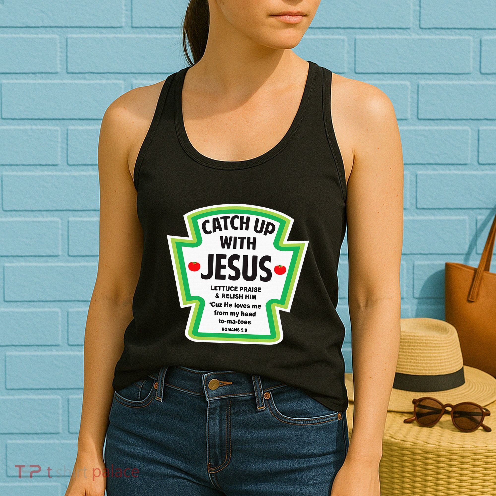 Catch Up With Jesus Funny Christian Faith Women's Tank Top