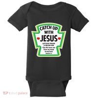 Catch Up With Jesus Funny Christian Faith Baby Bodysuit thumb 0