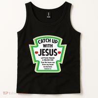 Catch Up With Jesus Funny Christian Faith Tank Top thumb 2