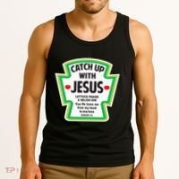 Catch Up With Jesus Funny Christian Faith Tank Top thumb 3