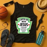 Catch Up With Jesus Funny Christian Faith Tank Top thumb 4