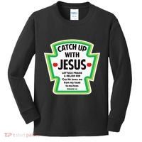 Catch Up With Jesus Funny Christian Faith Kids Long Sleeve Shirt thumb 0