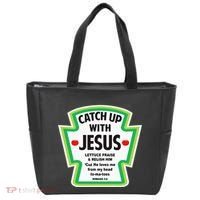 Catch Up With Jesus Funny Christian Faith Tote Bag thumb 0