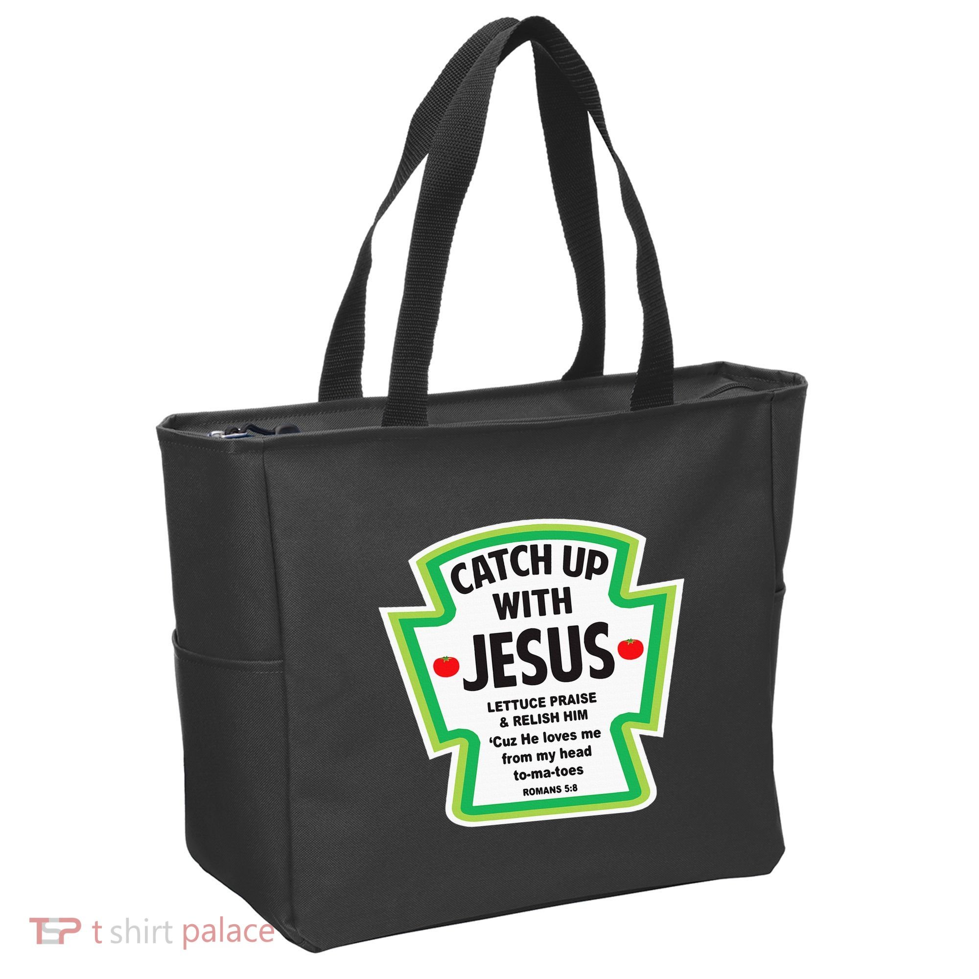 Catch Up With Jesus Funny Christian Faith Tote Bag
