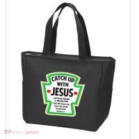 Catch Up With Jesus Funny Christian Faith Tote Bag thumb 3