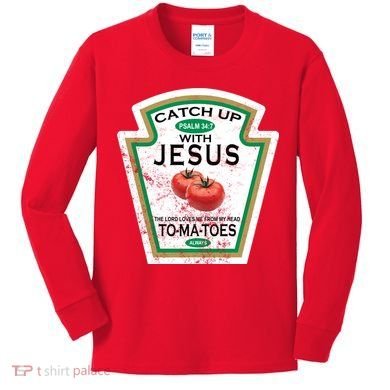 Catch Up With Jesus Vintage Kids Long Sleeve Shirt