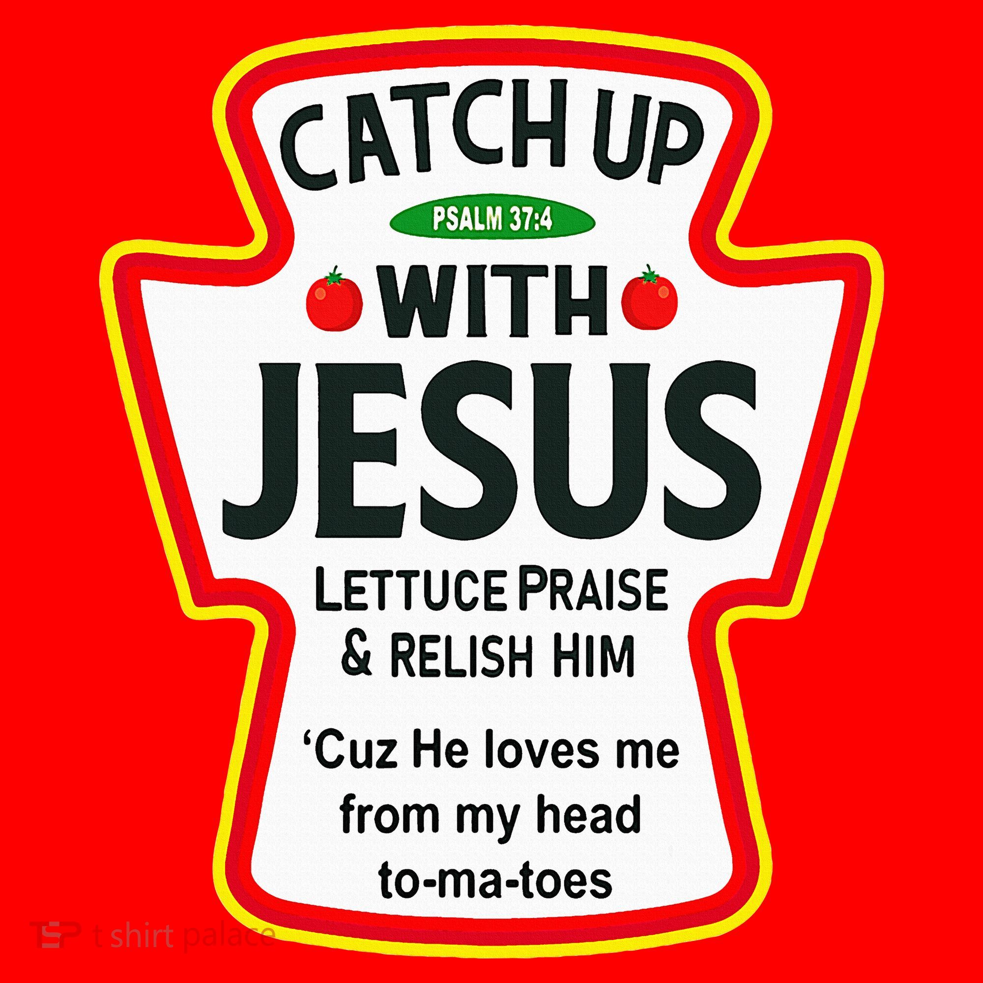 Catch Up With Jesus Ketchup Funny Christian Santa Hat