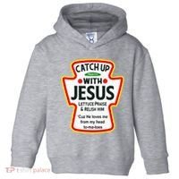 Catch Up With Jesus Ketchup Funny Christian Toddler Hoodie thumb 0