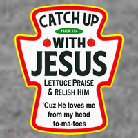 Catch Up With Jesus Ketchup Funny Christian Toddler Hoodie thumb 2