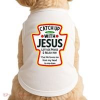 Catch Up With Jesus Ketchup Funny Christian Doggie Tank thumb 0