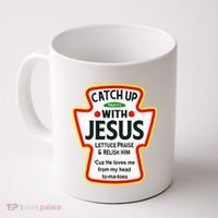 Catch Up With Jesus Ketchup Funny Christian Coffee Mug thumb 0