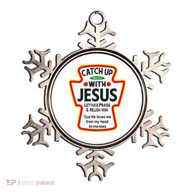 Catch Up With Jesus Ketchup Funny Christian Ornament