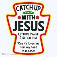 Catch Up With Jesus Ketchup Funny Christian Ornament thumb 1