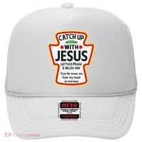 Catch Up With Jesus Ketchup Funny Christian Hat thumb 0