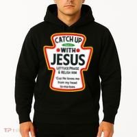 Catch Up With Jesus Ketchup Funny Christian Hoodie thumb 2