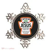 Catch Up With Jesus Ketchup Funny Christian Ornament thumb 0