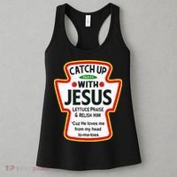 Catch Up With Jesus Ketchup Funny Christian Women's Tank Top thumb 3
