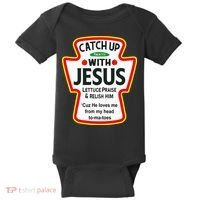 Catch Up With Jesus Ketchup Funny Christian Baby Bodysuit thumb 0