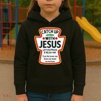 Catch Up With Jesus Ketchup Funny Christian Kids Hoodie thumb 3