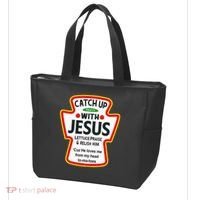 Catch Up With Jesus Ketchup Funny Christian Tote Bag thumb 3