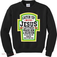 Catch Up With Jesus He Loves Me From My Head To-Ma-Toes Kids Sweatshirt thumb 0