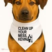 Clean Up Your Mess Kevin USA-Made Doggie Bandana thumb 1