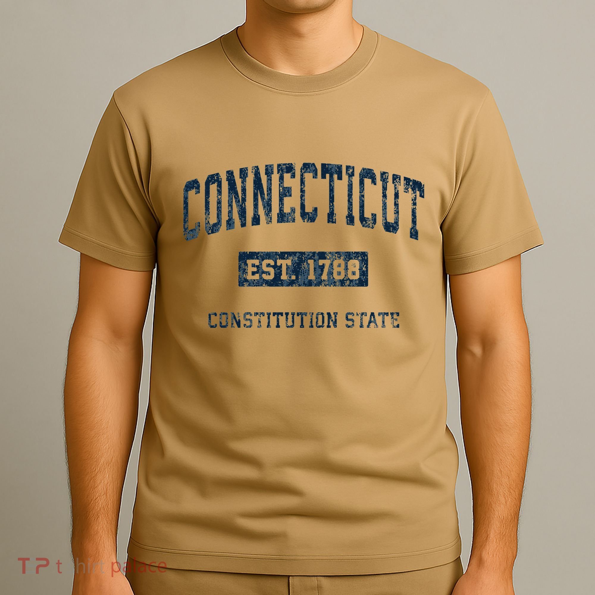 Connecticut Vintage Athletic Sports Print T-Shirt