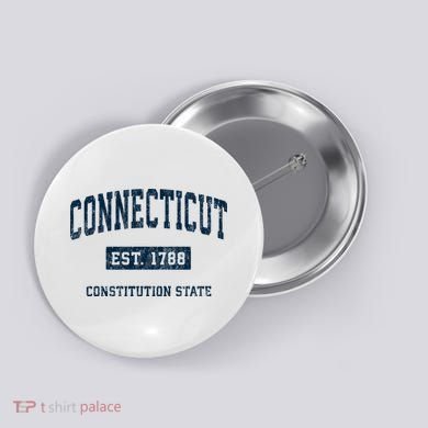 Connecticut Vintage Athletic Sports Button