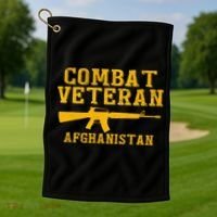 Combat Veteran Afghanistan Veteran Military Golf Towel thumb 1
