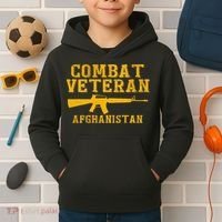 Combat Veteran Afghanistan Veteran Military Kids Hoodie thumb 2