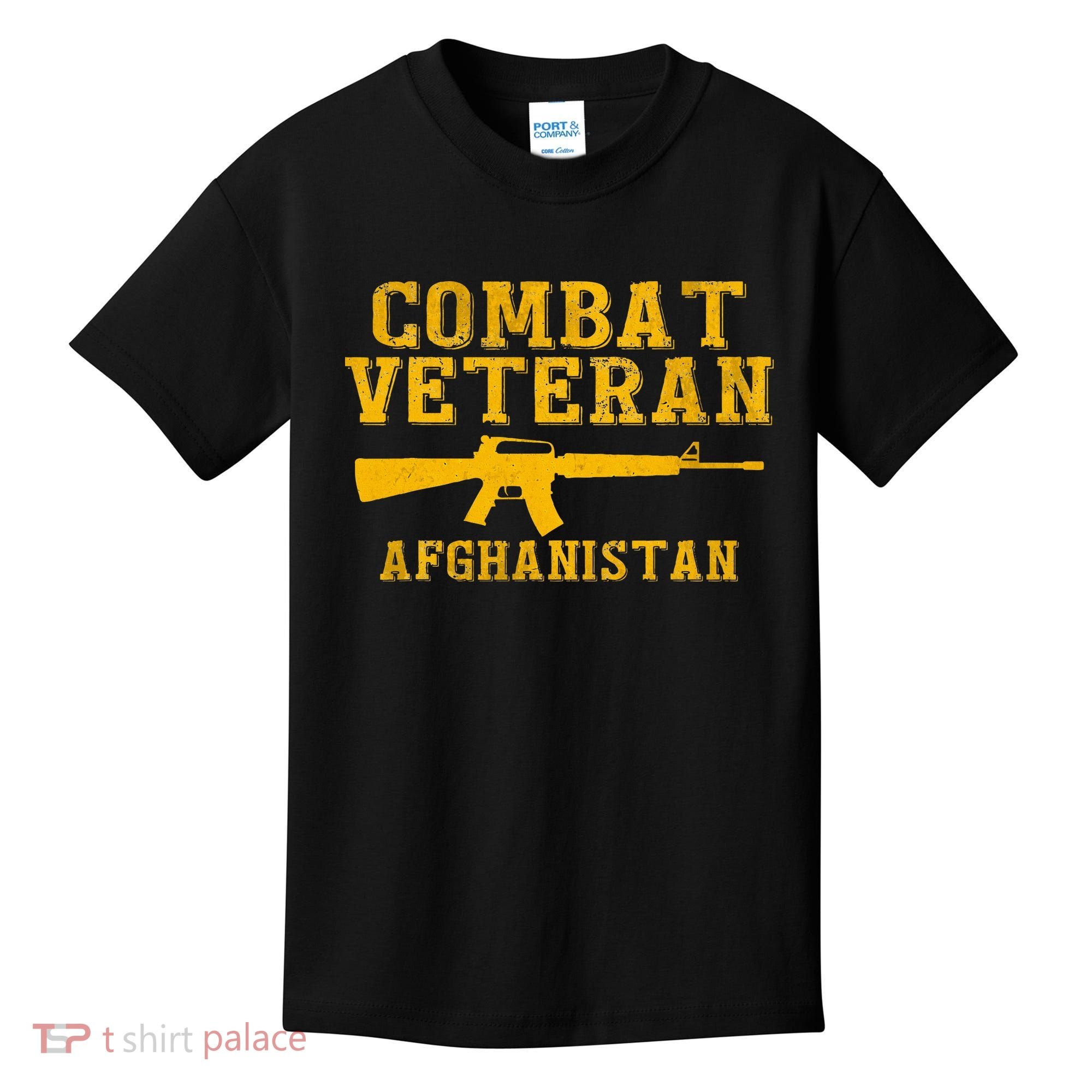 Combat Veteran Afghanistan Veteran Military Kids T-Shirt
