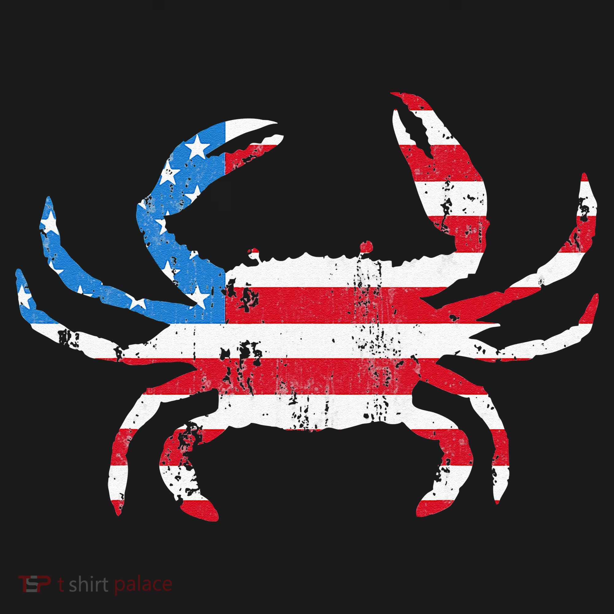 Crab Vintage American Flag T-Shirt