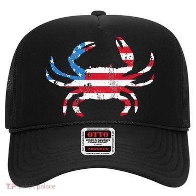 Crab Vintage American Flag Hat