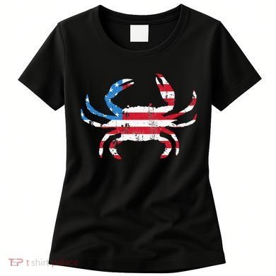 Crab Vintage American Flag Women's T-Shirt