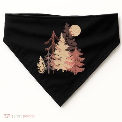 Cute Vintage Boho Pinetree Forest USA-Made Doggie Bandana