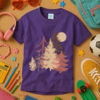 Cute Vintage Boho Pinetree Forest Kids T-Shirt thumb 3