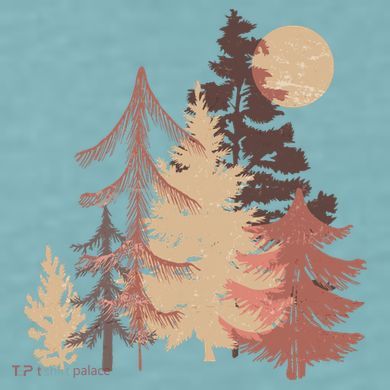 Cute Vintage Boho Pinetree Forest Sueded Cloud Jersey T-Shirt
