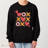 Cute Valentine Boy Girl Tic Tac Toe Hearts Win Women's Sweatshirt thumb 0