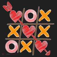 Cute Valentine Boy Girl Tic Tac Toe Hearts Win Women's Sweatshirt thumb 2