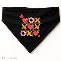Cute Valentine Boy Girl Tic Tac Toe Hearts Win USA-Made Doggie Bandana thumb 0