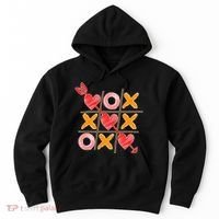 Cute Valentine Boy Girl Tic Tac Toe Hearts Win Hoodie thumb 0