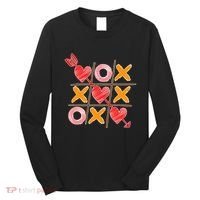 Cute Valentine Boy Girl Tic Tac Toe Hearts Win Long Sleeve Shirt thumb 0