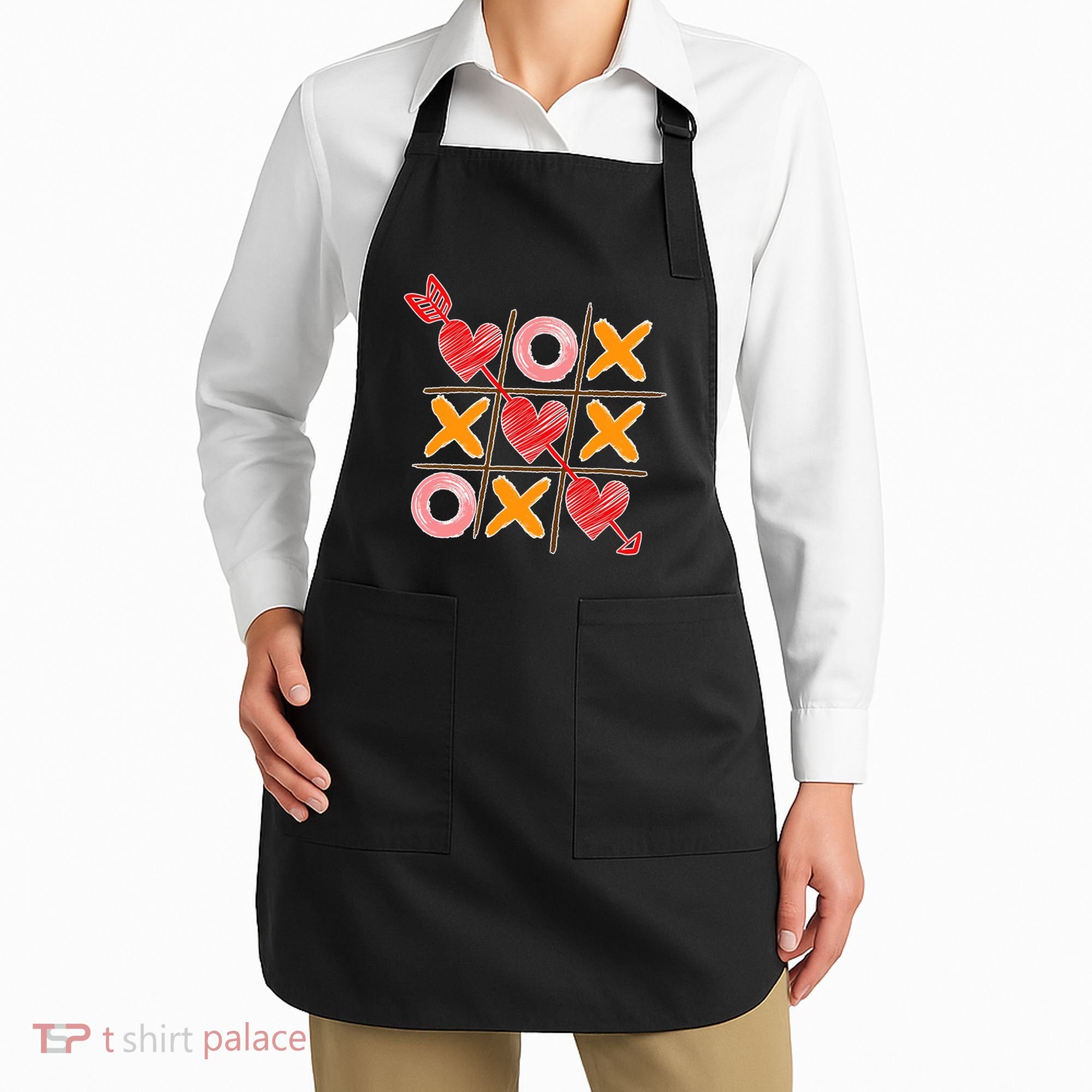 Cute Valentine Boy Girl Tic Tac Toe Hearts Win Apron